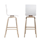 Tabourets pivotants à dossier haut Maravilla en acrylique (lot de 2)