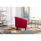 Fauteuil tonneau d'appoint pour salon, orné de clous décoratifs et doté de pieds en bois massif