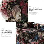 Fauteuil inclinable pivotant manuel à bascule Leopold, imprimé floral transitionnel, avec garnitures cloutées, ensemble de 2 par HULALA HOME