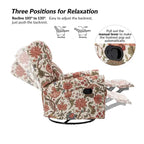 Fauteuil inclinable pivotant manuel à bascule Leopold, imprimé floral transitionnel, avec garnitures cloutées, ensemble de 2 par HULALA HOME