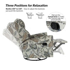 Fauteuil inclinable pivotant manuel à bascule Leopold, imprimé floral transitionnel, avec garnitures cloutées, ensemble de 2 par HULALA HOME