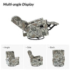 Fauteuil inclinable pivotant manuel à bascule Leopold, imprimé floral transitionnel, avec garnitures cloutées, ensemble de 2 par HULALA HOME