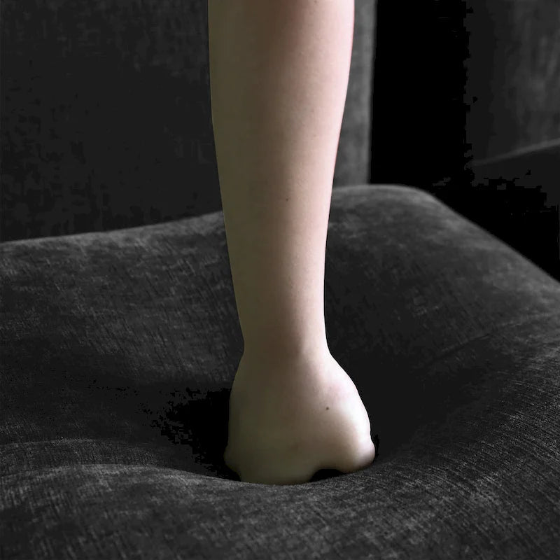 Canapé d'angle en L, canapés modulables minimalistes en chenille avec pouf