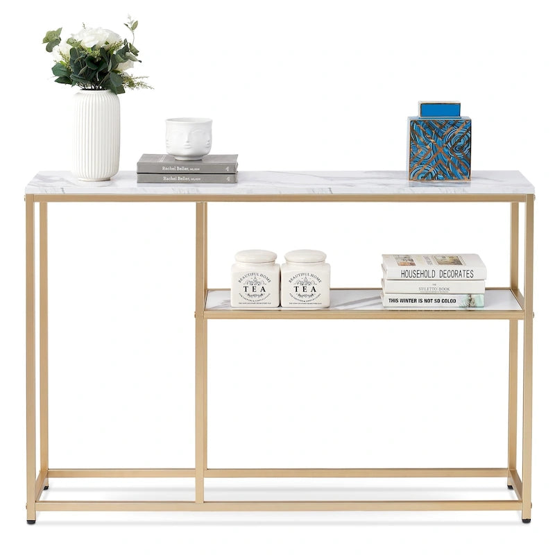 Console étroite MCombo avec étagère de rangement pour salon, MDF Sauge 80 - 229 x 328 cm
