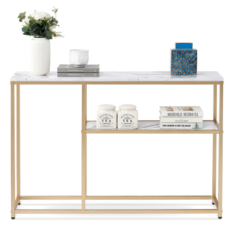 MCombo Narrow Console Table with Storage Shelf for Living Room, MDF Sage80 - 7'6 x 10'9