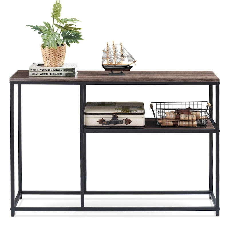 Console étroite MCombo avec étagère de rangement pour salon, MDF Sauge 80 - 229 x 328 cm