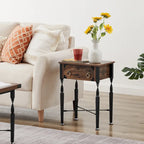 Ensemble de 3 tables basses comprenant une table basse et deux tables d'appoint, design en forme de X, marron rustique