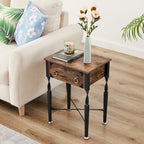 Ensemble de 3 tables basses comprenant une table basse et deux tables d'appoint, design en forme de X, marron rustique