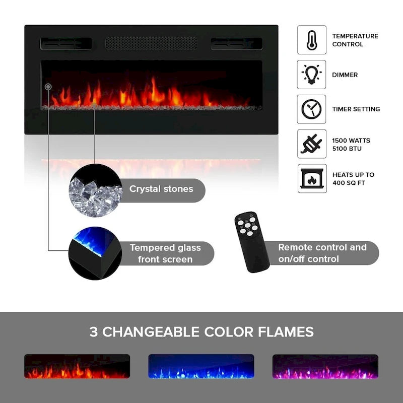 Cheminée électrique Dia WH-EF 71 cm et meuble TV