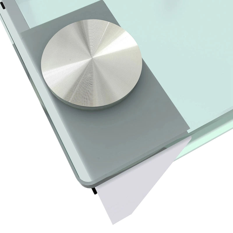 Table basse ronde en verre à deux niveaux, petite table d'angle, table de chevet