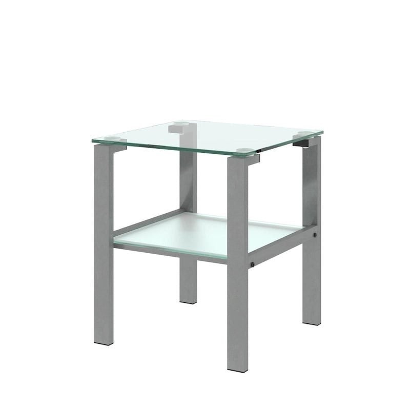 Table basse ronde en verre à deux niveaux, petite table d'angle, table de chevet