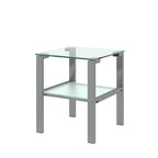 Table basse ronde en verre à deux niveaux, petite table d'angle, table de chevet