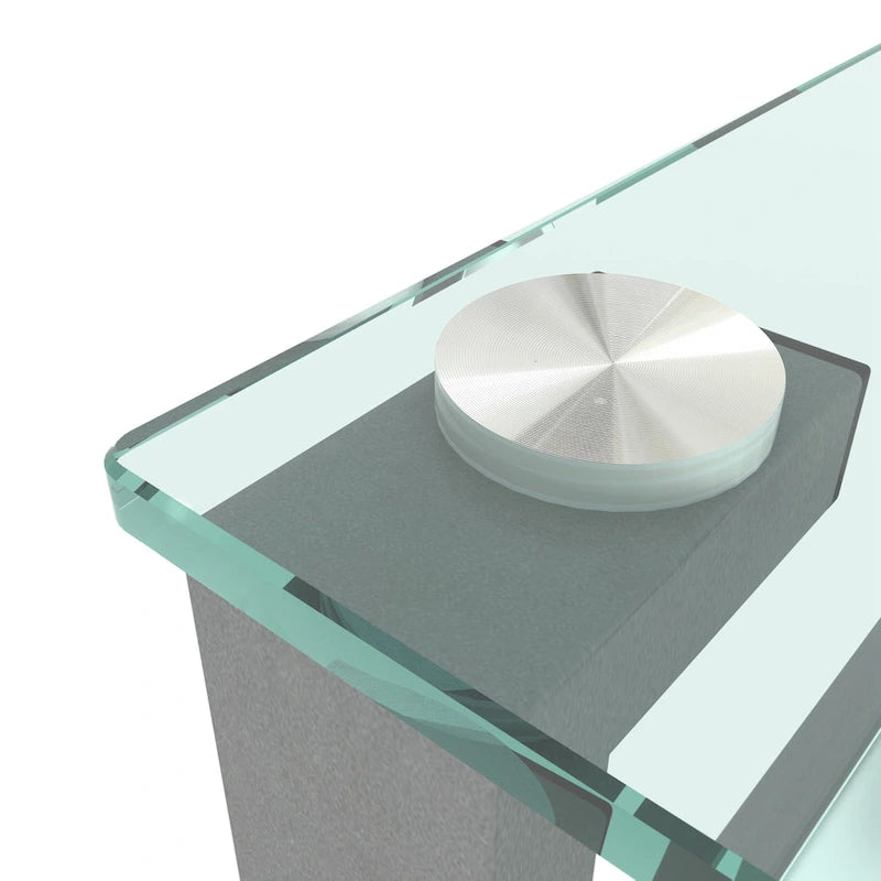 Table basse ronde en verre à deux niveaux, petite table d'angle, table de chevet