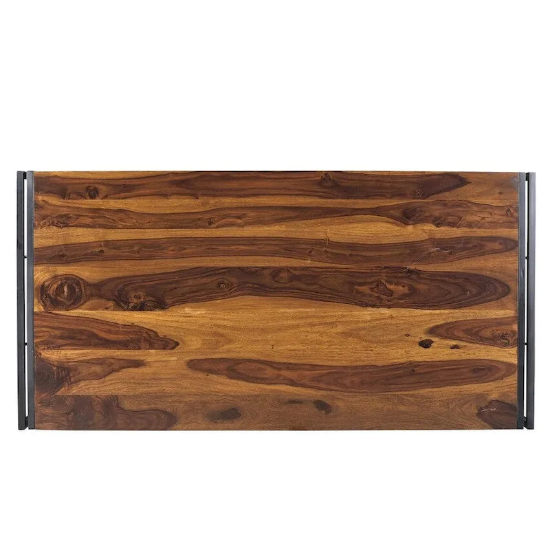 Table de salle à manger Timbergirl en bois de sheesham recyclé, fabriquée à la main (Inde)