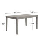 Ensemble de salle à manger rectangulaire Wilmington II 60 pouces gris antique par iNSPIRE Q Classic