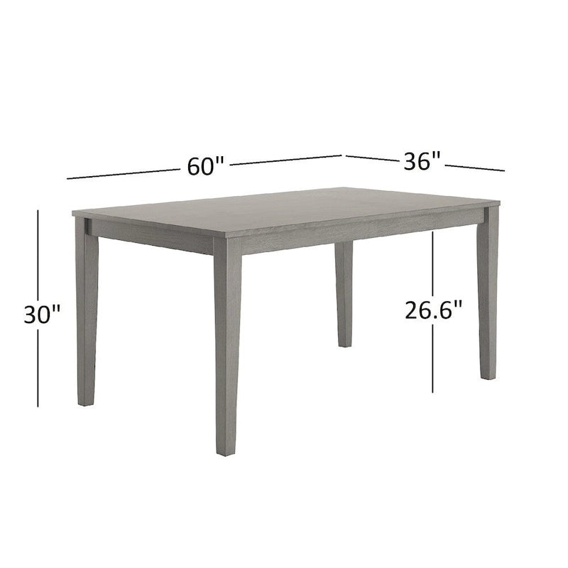 Ensemble de salle à manger rectangulaire Wilmington II 60 pouces gris antique par iNSPIRE Q Classic