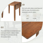 Ensemble table et chaises de coin repas en bois à abattants 3 pièces avec 2 chaises à dossier en X pour petits espaces