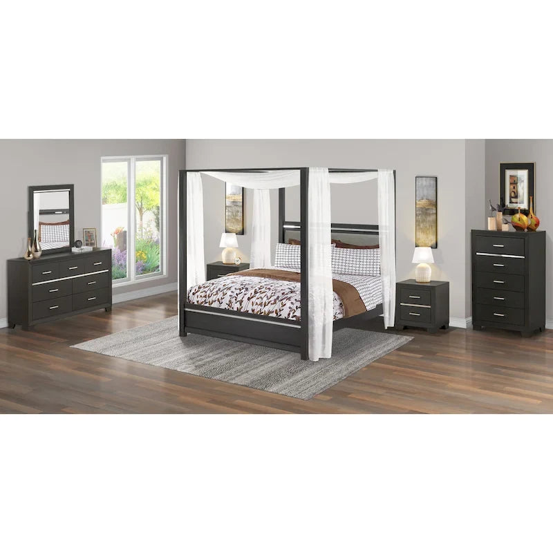 East West Furniture Denali Queen Size Bedroom Set with Upholstered Headboard (Pieces Option)