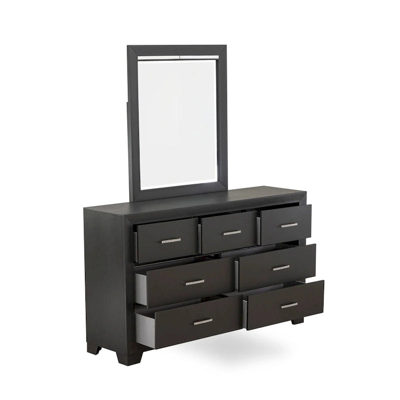 Ensemble de chambre à coucher East West Furniture Denali Queen Size avec tête de lit rembourrée (option de pièces)