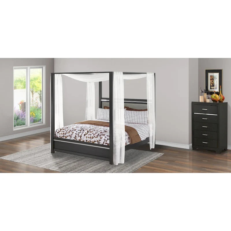 Ensemble de chambre à coucher East West Furniture Denali Queen Size avec tête de lit rembourrée (option de pièces)