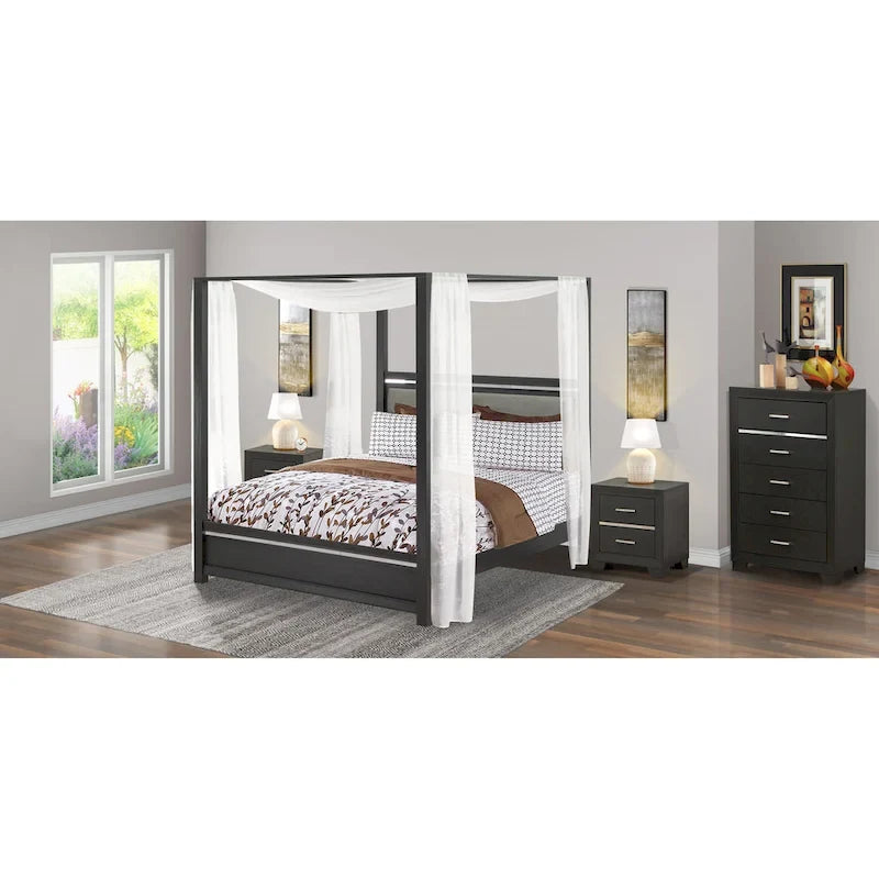 Ensemble de chambre à coucher East West Furniture Denali Queen Size avec tête de lit rembourrée (option de pièces)