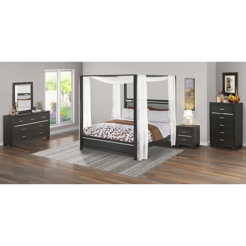Ensemble de chambre à coucher East West Furniture Denali Queen Size avec tête de lit rembourrée (option de pièces)