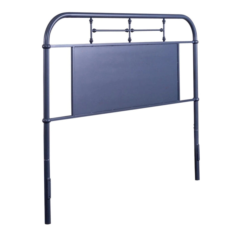 Tête de lit Queen en métal vieilli, série Vintage - Blanc antique ou bleu marine