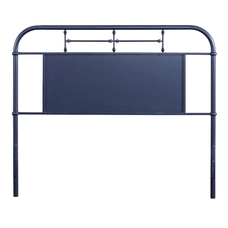 Tête de lit Queen en métal vieilli, série Vintage - Blanc antique ou bleu marine