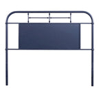 Tête de lit Queen en métal vieilli, série Vintage - Blanc antique ou bleu marine