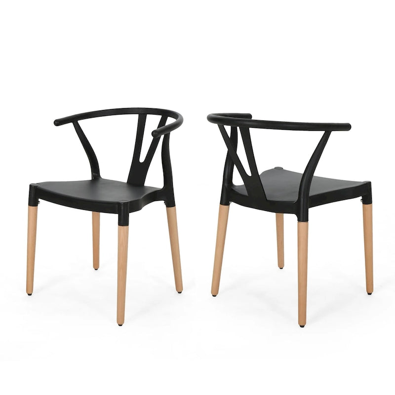 Chaises de salle à manger modernes Mountfair à pieds en bois (lot de 2) par Christopher Knight Home