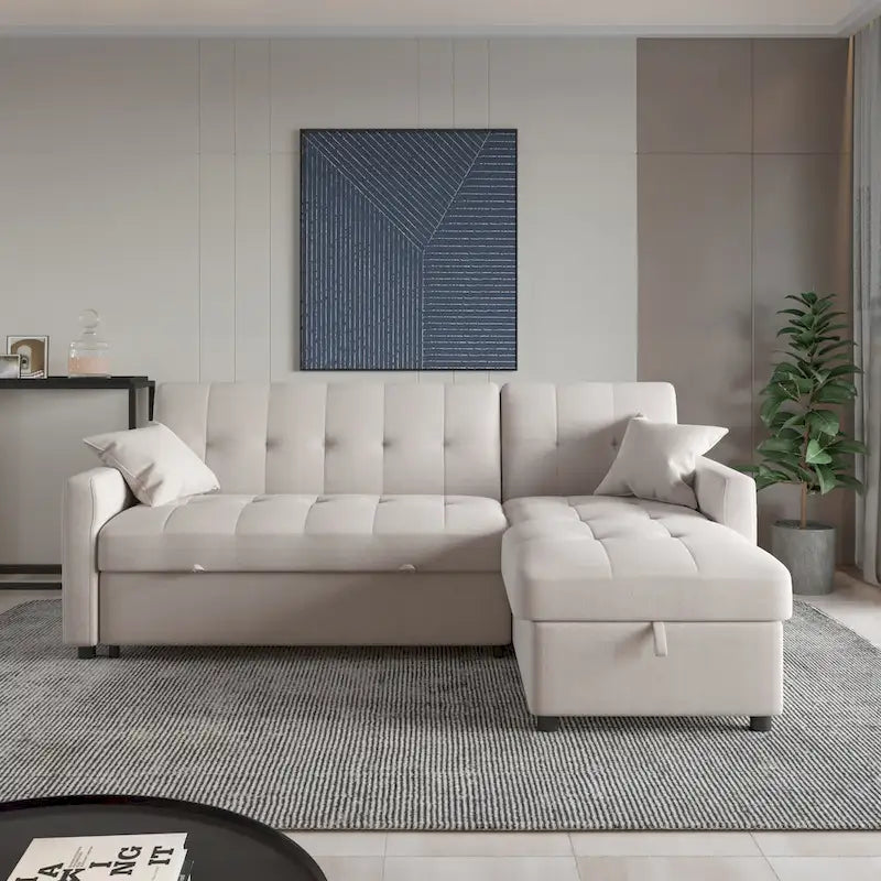 Canapé-lit réversible de 82 pouces de large avec méridienne