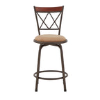 Tabourets Verona réglables, dossier en X, finition bronze, garniture en métal et bois, lot de 3, par iNSPIRE Q Classic