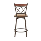 Tabourets Verona réglables, dossier en X, finition bronze, garniture en métal et bois, lot de 3, par iNSPIRE Q Classic