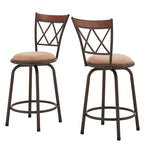Tabourets Verona réglables, dossier en X, finition bronze, garniture en métal et bois, lot de 3, par iNSPIRE Q Classic