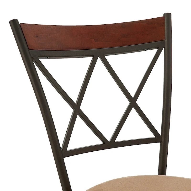 Tabourets Verona réglables, dossier en X, finition bronze, garniture en métal et bois, lot de 3, par iNSPIRE Q Classic