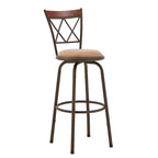 Tabourets Verona réglables, dossier en X, finition bronze, garniture en métal et bois, lot de 3, par iNSPIRE Q Classic