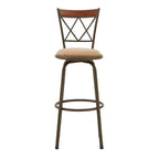 Tabourets Verona réglables, dossier en X, finition bronze, garniture en métal et bois, lot de 3, par iNSPIRE Q Classic