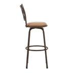 Tabourets Verona réglables, dossier en X, finition bronze, garniture en métal et bois, lot de 3, par iNSPIRE Q Classic