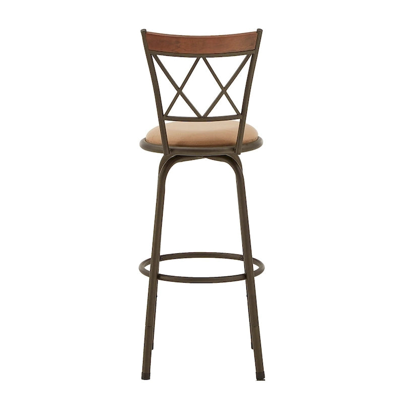 Tabourets Verona réglables, dossier en X, finition bronze, garniture en métal et bois, lot de 3, par iNSPIRE Q Classic