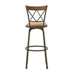 Tabourets Verona réglables, dossier en X, finition bronze, garniture en métal et bois, lot de 3, par iNSPIRE Q Classic