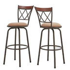 Tabourets Verona réglables, dossier en X, finition bronze, garniture en métal et bois, lot de 3, par iNSPIRE Q Classic