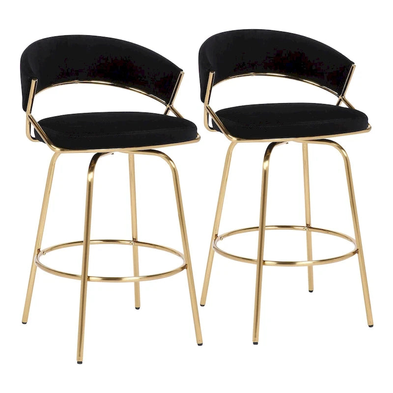 Tabouret de bar rembourré Silver Orchid Tatyana 26 avec pieds en métal (lot de 2)