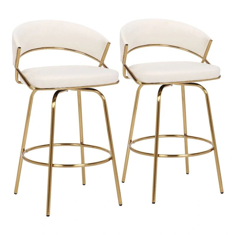 Tabouret de bar rembourré Silver Orchid Tatyana 26 avec pieds en métal (lot de 2)
