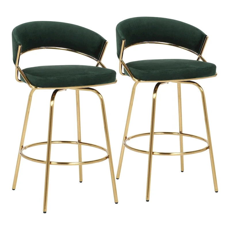 Tabouret de bar rembourré Silver Orchid Tatyana 26 avec pieds en métal (lot de 2)