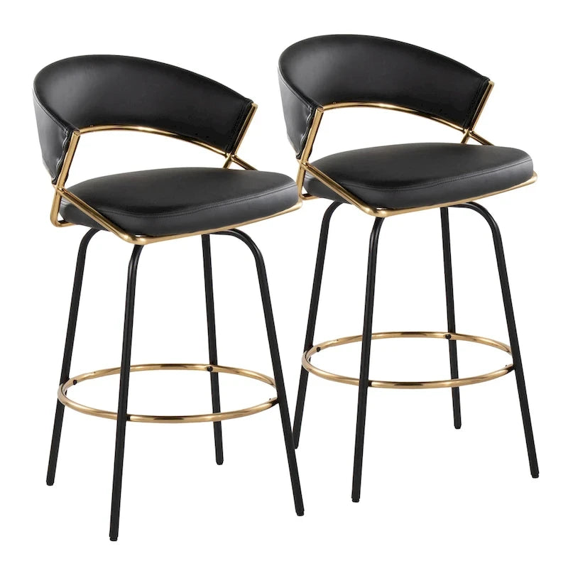 Tabouret de bar rembourré Silver Orchid Tatyana 26 avec pieds en métal (lot de 2)