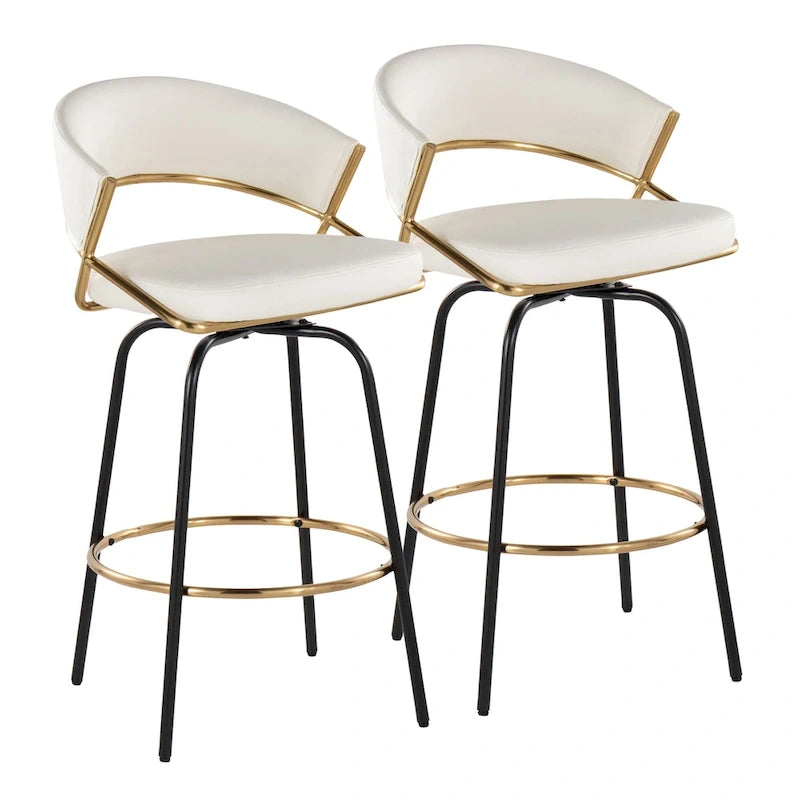 Tabouret de bar rembourré Silver Orchid Tatyana 26 avec pieds en métal (lot de 2)