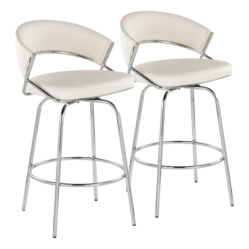 Tabouret de bar rembourré Silver Orchid Tatyana 26 avec pieds en métal (lot de 2)