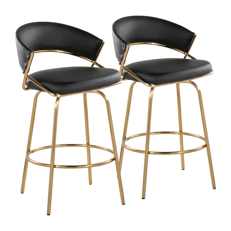 Tabouret de bar rembourré Silver Orchid Tatyana 26 avec pieds en métal (lot de 2)