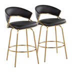 Tabouret de bar rembourré Silver Orchid Tatyana 26 avec pieds en métal (lot de 2)