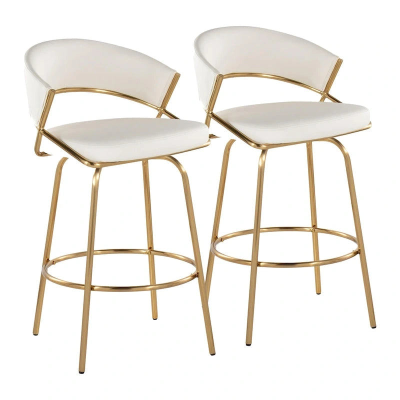 Tabouret de bar rembourré Silver Orchid Tatyana 26 avec pieds en métal (lot de 2)